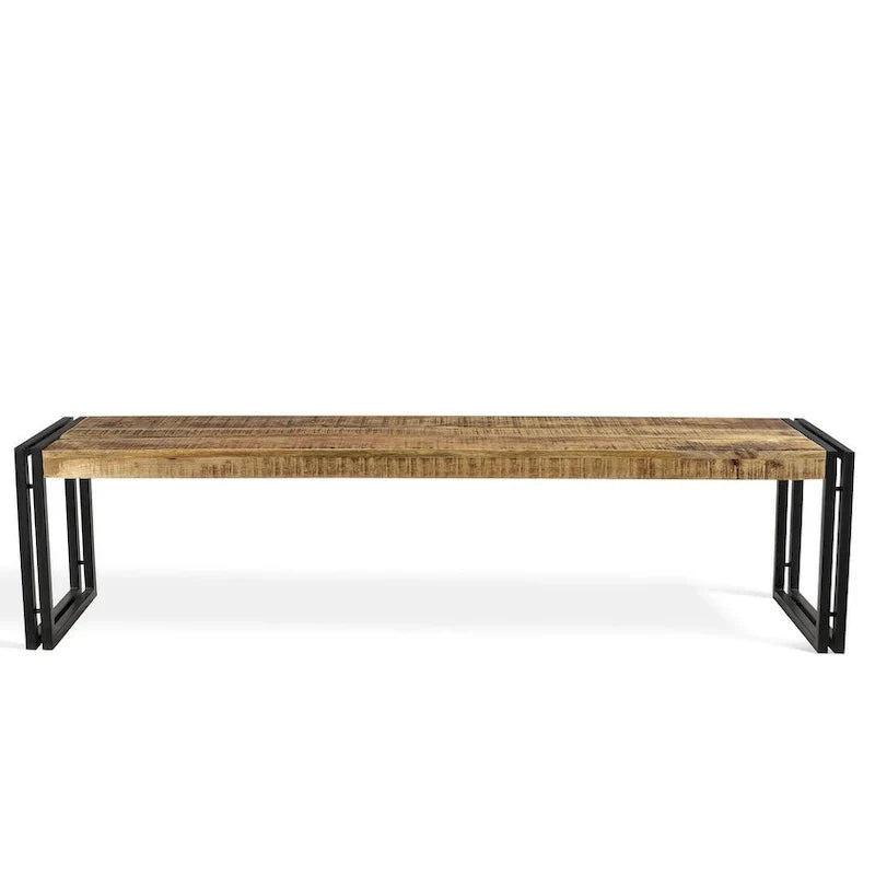 Banc Timbergirl fait main en bois de récupération et métal (Inde)