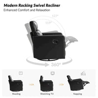 Fauteuil Inclinable Pivotant à Bascule Moderne Josefa en Cuir Véritable par Hulala Home