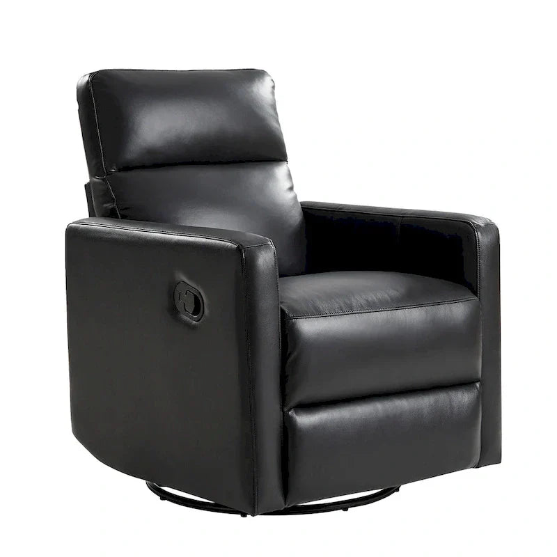 Fauteuil Inclinable Pivotant à Bascule Moderne Josefa en Cuir Véritable par Hulala Home