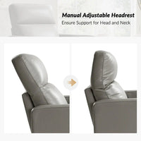Fauteuil Inclinable Pivotant à Bascule Moderne Josefa en Cuir Véritable par Hulala Home