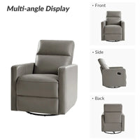 Fauteuil Inclinable Pivotant à Bascule Moderne Josefa en Cuir Véritable par Hulala Home