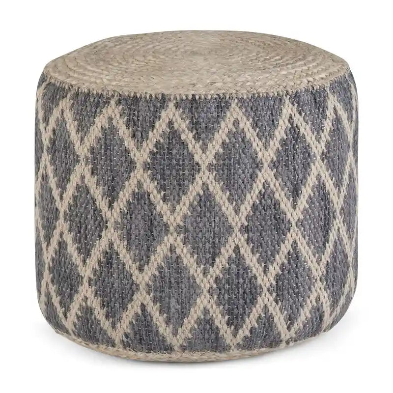 WYNDENHALL Nesbitt Pouf Rond Bohème, Jute Tressée Naturelle
