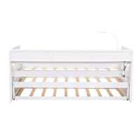 Lit de repos double XL en bois avec 2 lits gigognes et port USB