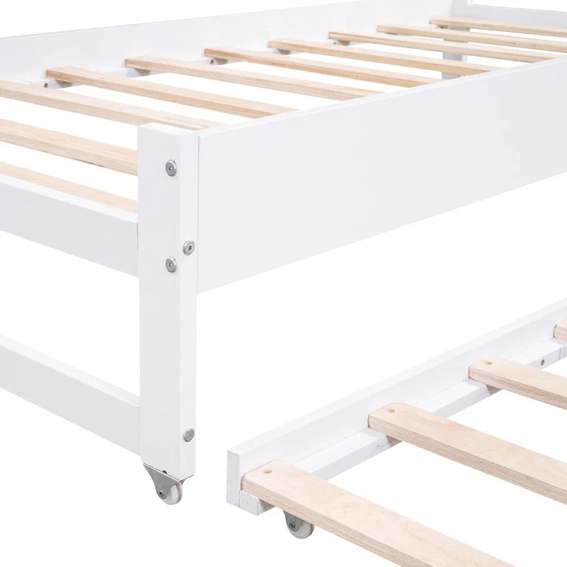 Lit de jour en bois Twin XL avec 2 lits gigognes et conception de recharge USB