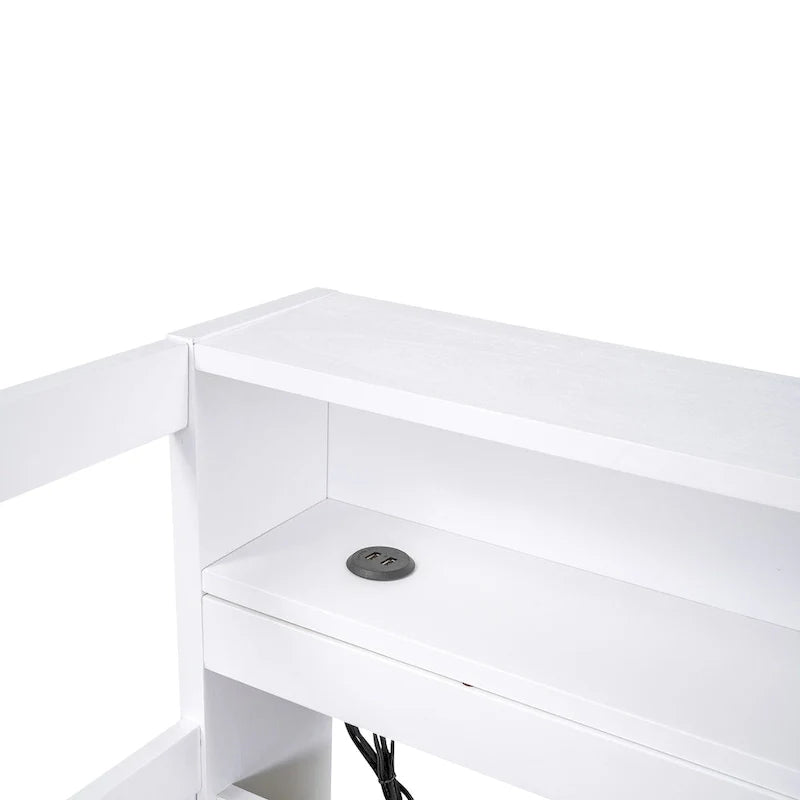 Lit de repos double XL en bois avec 2 lits gigognes et port USB