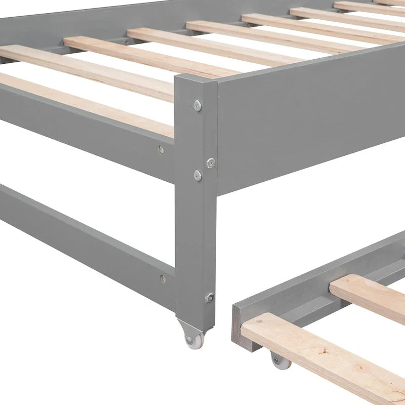 Lit de jour en bois Twin XL avec 2 lits gigognes et conception de recharge USB