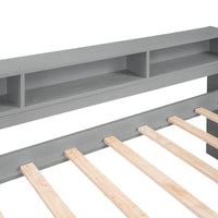 Lit de repos double XL en bois avec 2 lits gigognes et port USB