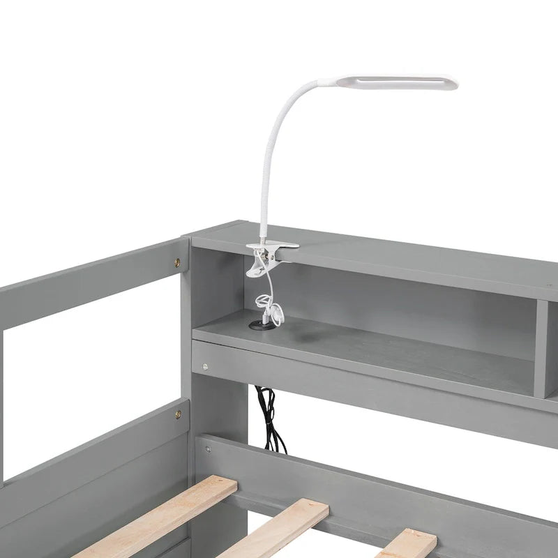Lit de jour en bois Twin XL avec 2 lits gigognes et conception de recharge USB