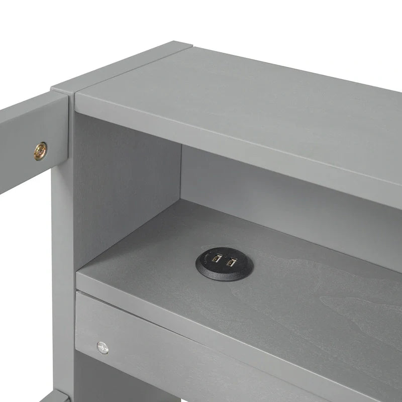 Lit de jour en bois Twin XL avec 2 lits gigognes et conception de recharge USB