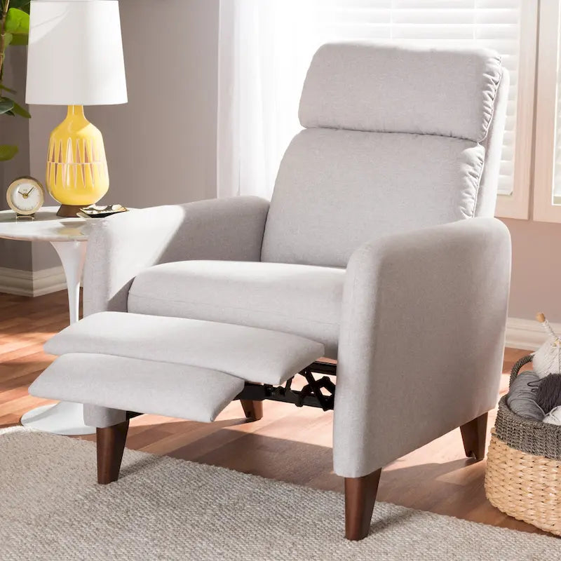 Fauteuil inclinable en tissu au style mid-century par Baxton Studio