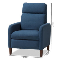Fauteuil inclinable en tissu au style mid-century par Baxton Studio