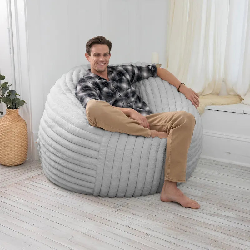 Jaxx Saxx 5 Foot Pouf Géant pour Adultes avec Housse Amovible, Fourrure Mondo