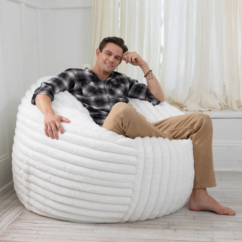 Jaxx Saxx 5 Foot Pouf Géant pour Adultes avec Housse Amovible, Fourrure Mondo