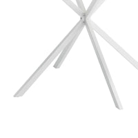 Table à manger ronde moderne à pieds croisés, plateau amovible en deux parties