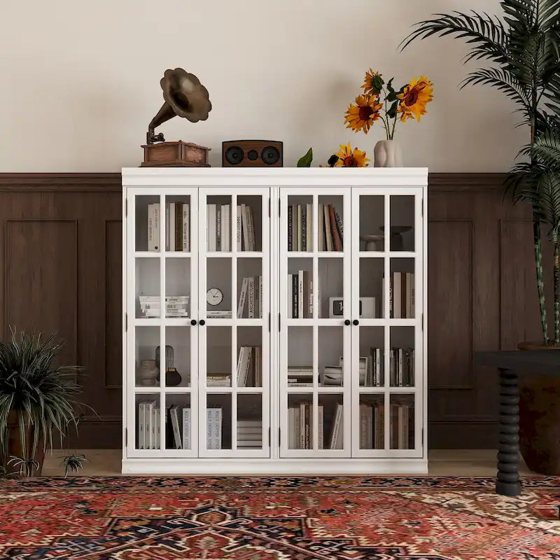 Armoire de rangement élégante buffet bibliothèque vitrine d'exposition