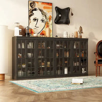 Buffet Armoire de Rangement Étagère Bibliothèque Meuble de Présentation Élégant
