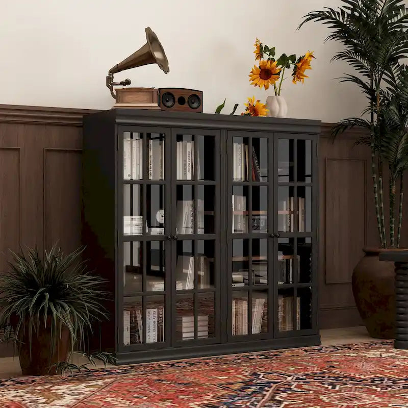 Armoire de rangement élégante buffet bibliothèque vitrine d'exposition