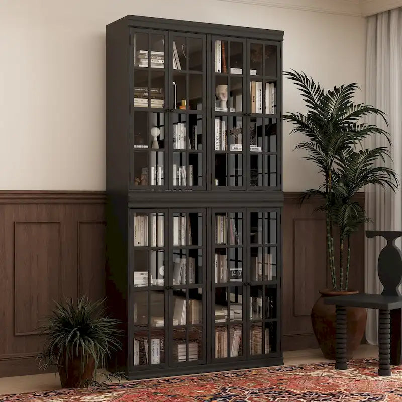 Armoire de rangement élégante buffet bibliothèque vitrine d'exposition