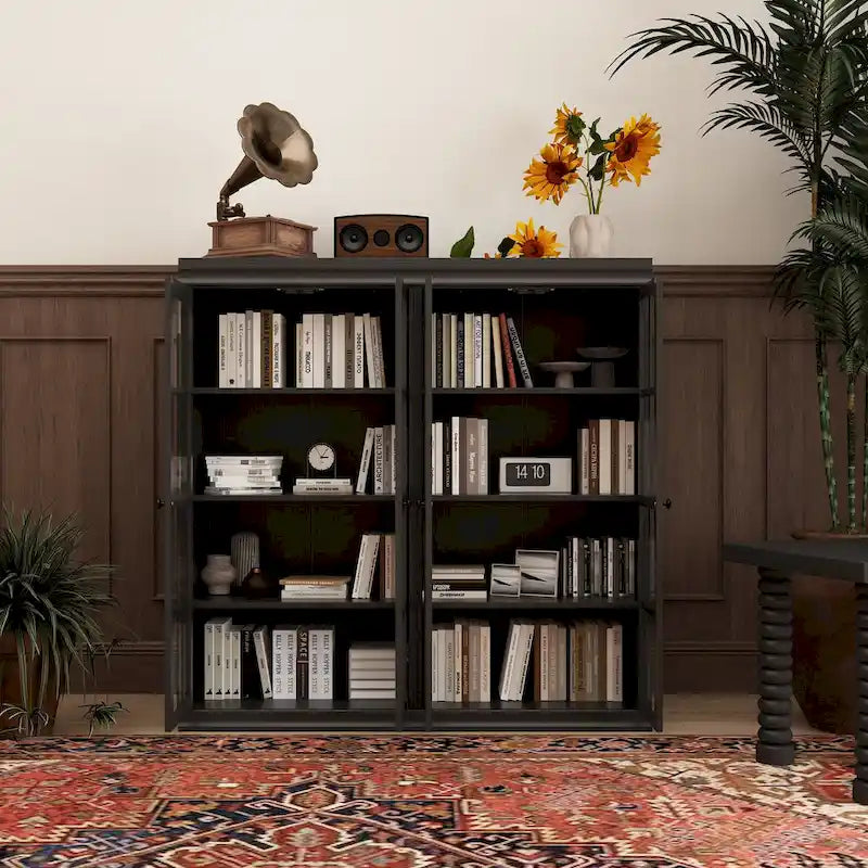 Armoire de rangement élégante buffet bibliothèque vitrine d'exposition