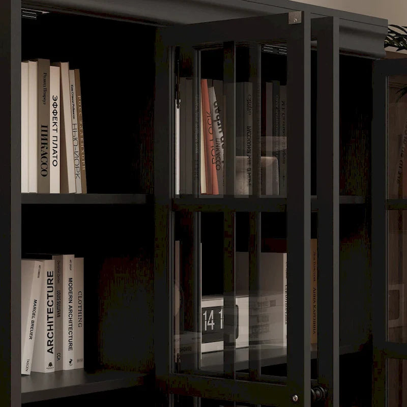 Armoire de rangement élégante buffet bibliothèque vitrine d'exposition