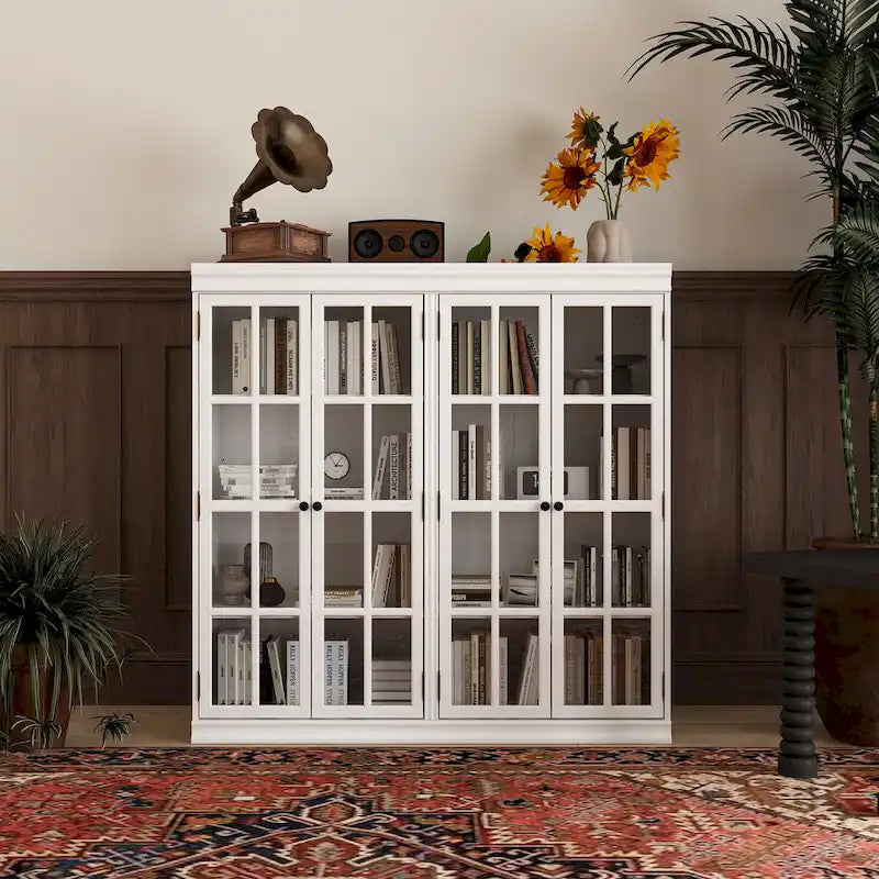 Armoire de rangement élégante buffet bibliothèque vitrine d'exposition