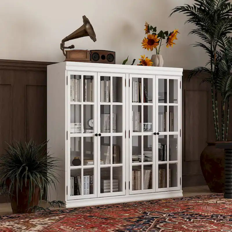 Armoire de rangement élégante buffet bibliothèque vitrine d'exposition
