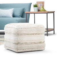 Poufs carrés WYNDENHALL Silva Boho en motif tissé à la main
