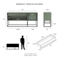 Meuble TV DH BASIC Modern 152 cm avec 16 couleurs de LED, un tiroir et des pieds en métal par Denhour