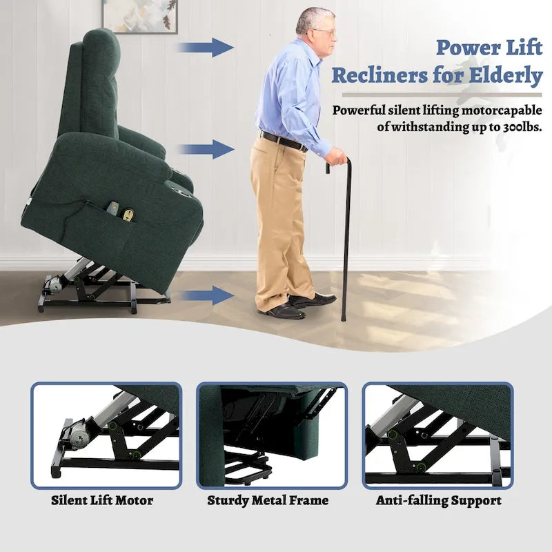 Clihome Fauteuil inclinable de massage électrique doux rembourré avec porte-gobelet