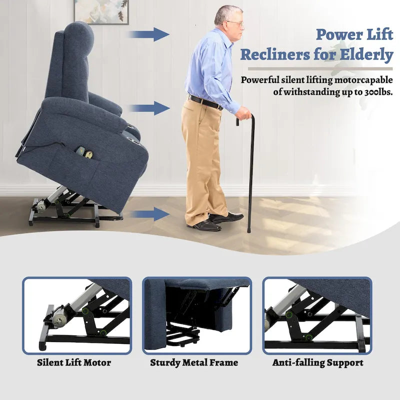 Clihome Fauteuil inclinable de massage électrique doux rembourré avec porte-gobelet