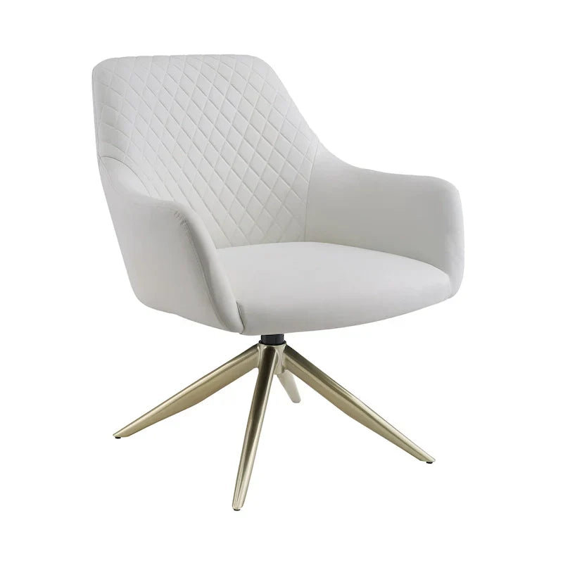 Art Leon - Fauteuil d'appoint pivotant à accoudoirs en similicuir