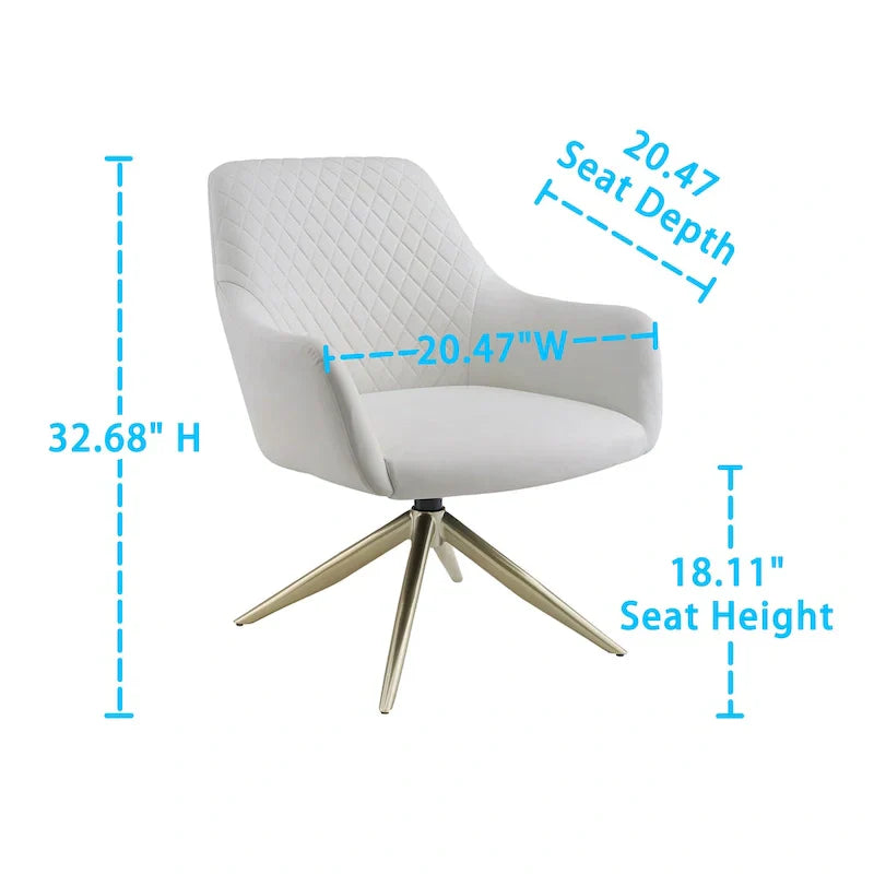 Art Leon - Fauteuil d'appoint pivotant à accoudoirs en similicuir