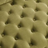 Fauteuil pivotant en velours pour salon avec capitonnage, 3 coussins et roulettes mobiles