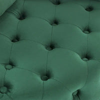 Fauteuil pivotant en velours pour salon avec capitonnage, 3 coussins et roulettes mobiles