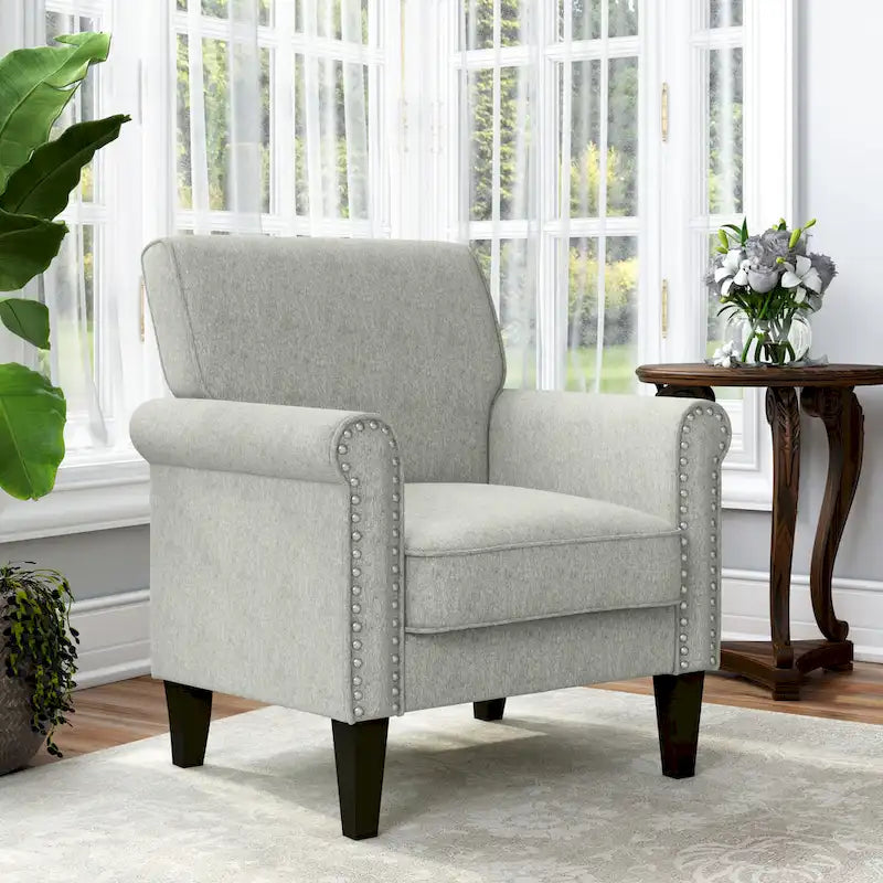 Fauteuil à accoudoirs roulés Herve Copper Grove