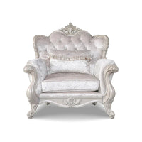 Fauteuil traditionnel Clarissa de Furniture of America avec dossier capitonné et coussin décoratif