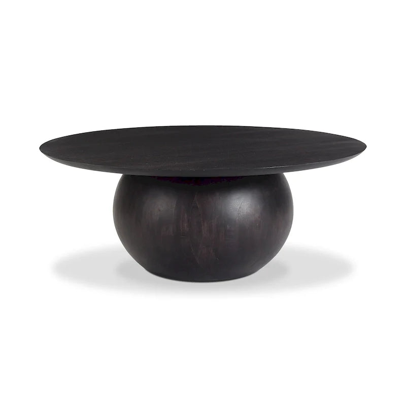 Table basse ronde moderne en bois d'acacia massif Aurelle Home