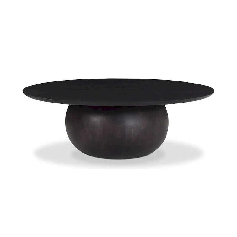 Table basse ronde moderne en bois d'acacia massif Aurelle Home