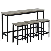Ensemble de table à manger extra-longue avec 3 tabourets pub