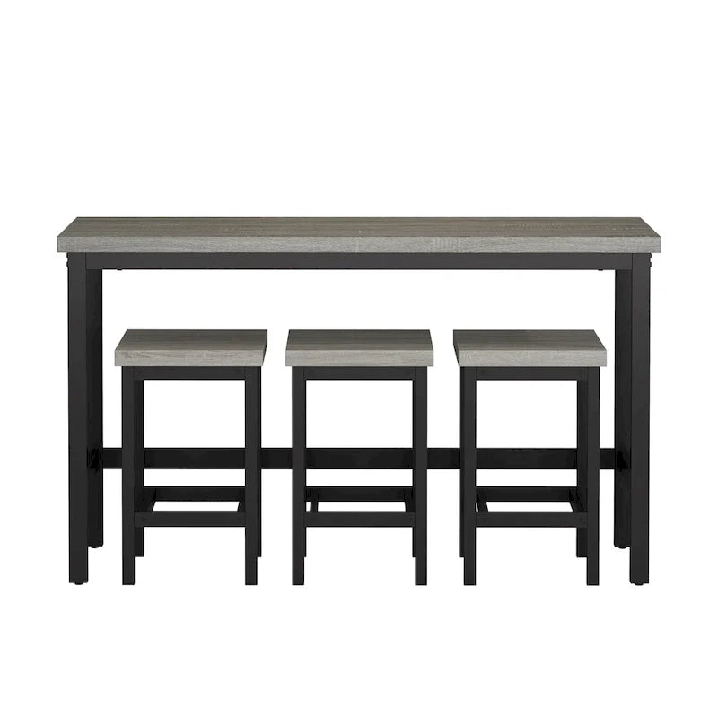 Ensemble de table à manger extra-longue avec 3 tabourets pub
