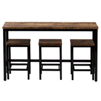 Ensemble de table à manger extra-longue avec 3 tabourets pub