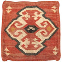 Pouf HERAT ORIENTAL fait main en Kilim de laine et de jute d'Inde