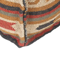 Pouf HERAT ORIENTAL fait main en Kilim de laine et de jute d'Inde