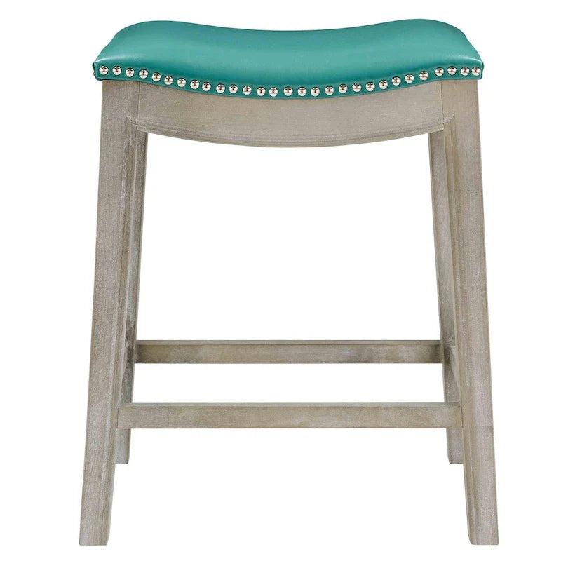 Tabouret de comptoir Elmo en cuir reconstitué à assise selle
