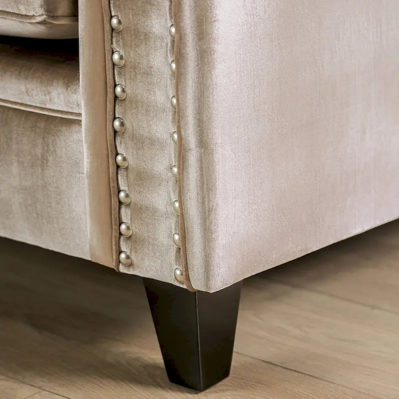 Ensemble Salon 2 Pièces Vynn Transitionnel en Chenille à Accoudoirs Inclinés par Furniture of America