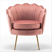 Fauteuil rond Cavett 28.3 large en velours avec pieds en métal doré
