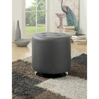 Pouf rond en similicuir