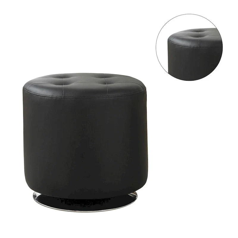 Pouf rond en similicuir