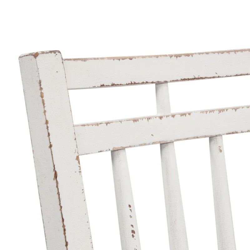 Chaise d'appoint à dossier à barreaux Magnolia Manor blanc antique écorce vieillie (lot de 2)