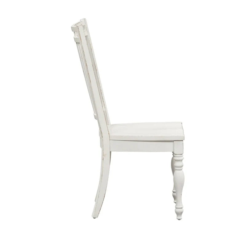 Chaise d'appoint à dossier à barreaux Magnolia Manor blanc antique écorce vieillie (lot de 2)
